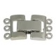 Metall clip / fold over verschluss ± 20x11x4.5mm 2x3 Ösen Antik Silber